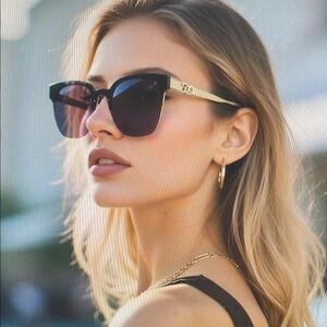 Elegant Black and Gold Sunglasses